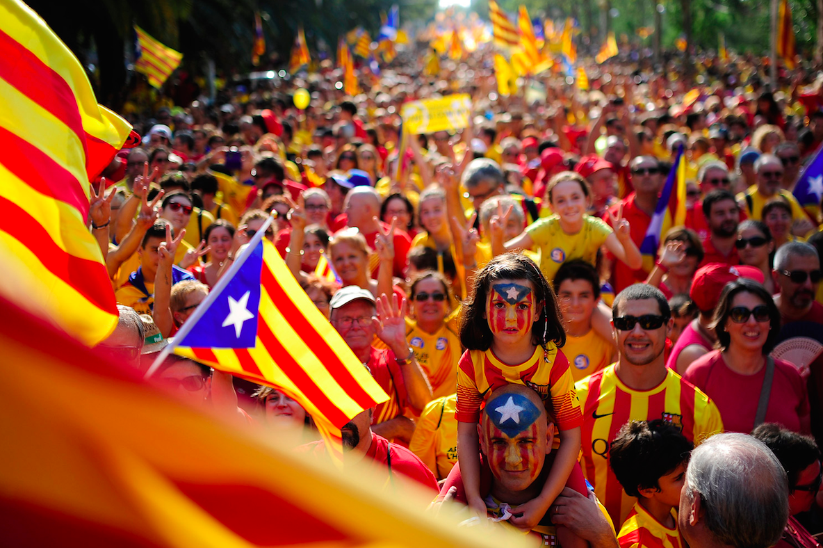 Miles de personas celebran La Diada el pasado 11 de septiembre en Barcelona.