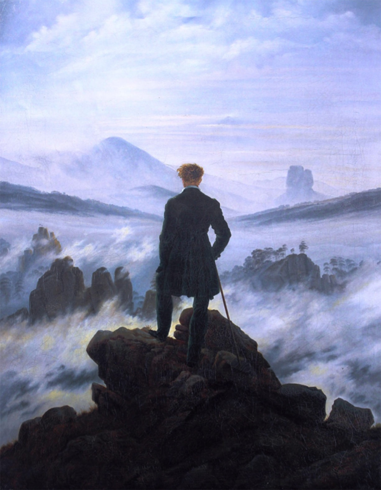 El caminante sobre el mar de nubes, de Caspar David Friedrich.